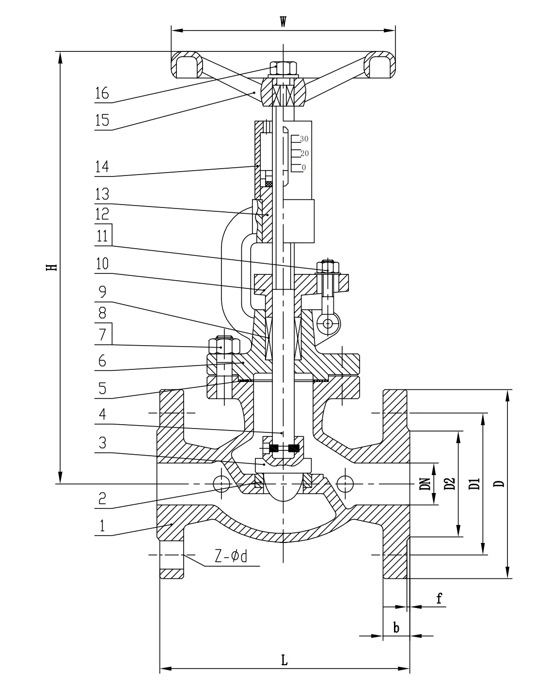 T40H Manual Flow Regulating Valve structure